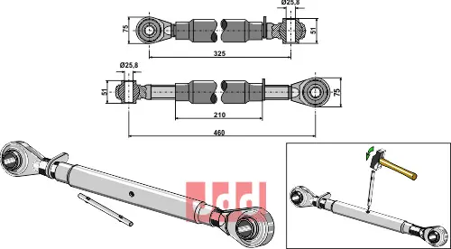 Toppstag M30x3,5 standard - JDD Utstyr