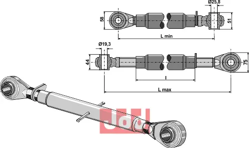 Toppstag M30x3,5 standard - JDD Utstyr