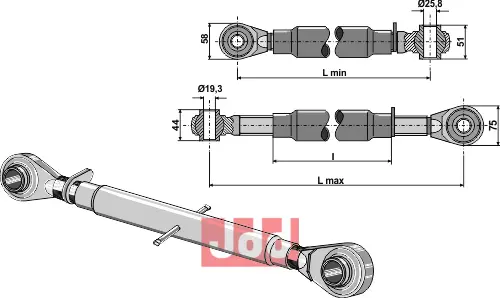 Toppstag M30x3,5 standard - JDD Utstyr