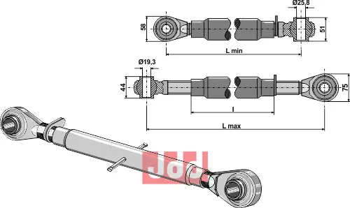 Toppstag M30x3,5 standard - JDD Utstyr