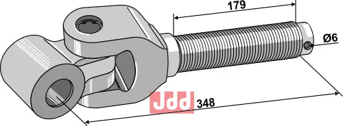 Toppstags ende med kryssledd Ø36 - JDD Utstyr