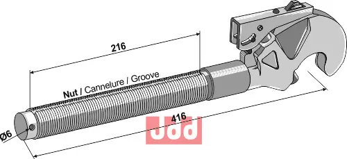 Toppstags ende for hurtigkobler 1.3/4" - JDD Utstyr