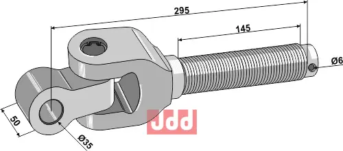 Toppstags ende med kryssledd 1 3/4" - JDD Utstyr