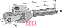 Toppstags ende med kryssledd 1 3/4&quot;