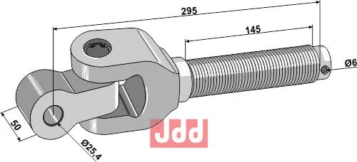 Toppstags ende med kryssledd 1 3/4" - JDD Utstyr