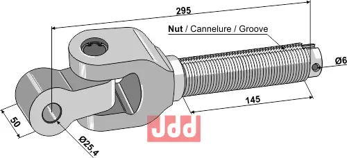 Toppstags ende med kryssledd 1 3/4" - JDD Utstyr