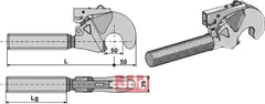 Toppstags ende for hurtigkobler  M36x3