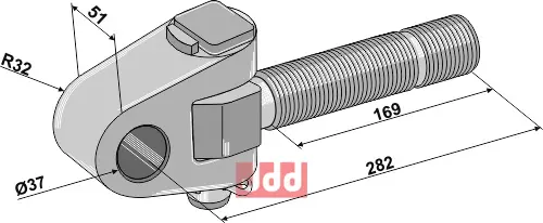 Toppstags ende med kryssledd Ø37 - JDD Utstyr