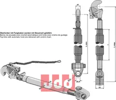 Toppstag M30x3,5 med krog og kryssledd
