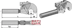 Toppstags ende for hurtigkobler  M27x3