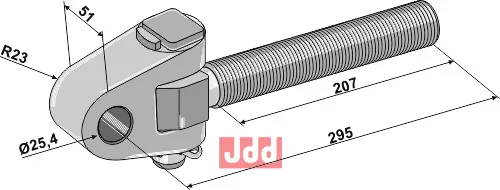 Toppstags ende med kryssledd  M30x3,5 - JDD Utstyr