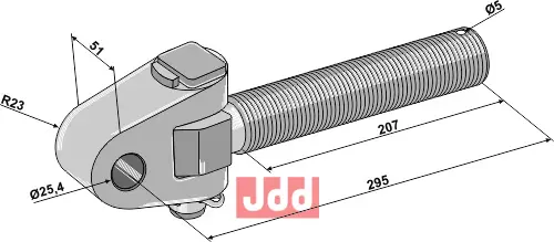 Toppstags ende med kryssledd  M36x3 - JDD Utstyr