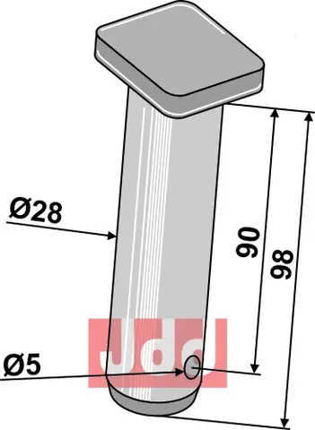 Kat II Bolt Ø28 x 87mm effektiv lengde Kategori 2 bolt Ø28mm, lengde 90