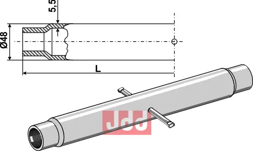 Rør for topstang  M30x3 - JDD Utstyr