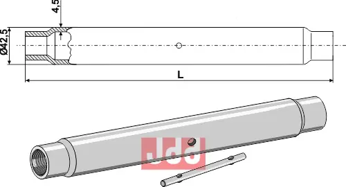 Rør for topstang  M 30 x 3,5 - JDD Utstyr