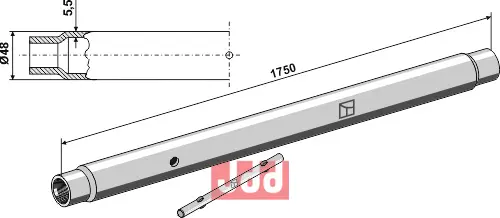 Rør for topstang  M 30 x 3,5 - JDD Utstyr