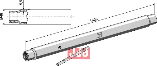 Rør for topstang  M 30 x 3,5 - JDD Utstyr