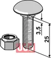 Br&#230;ddebolt M10x25 - 8.8 m. L&#229;semutter