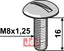 Br&#230;ddebolt M8x1,25x16 - 8.8 galvanisert