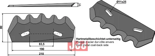 Formikser kniv - hard metall faced, - JDD Utstyr