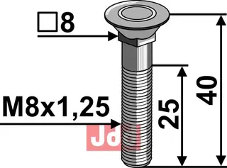 Bolt M8x1,25x40 - 10.9 u. Mutter