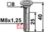 Bolt M8x1,25x40 - 10.9 u. Mutter