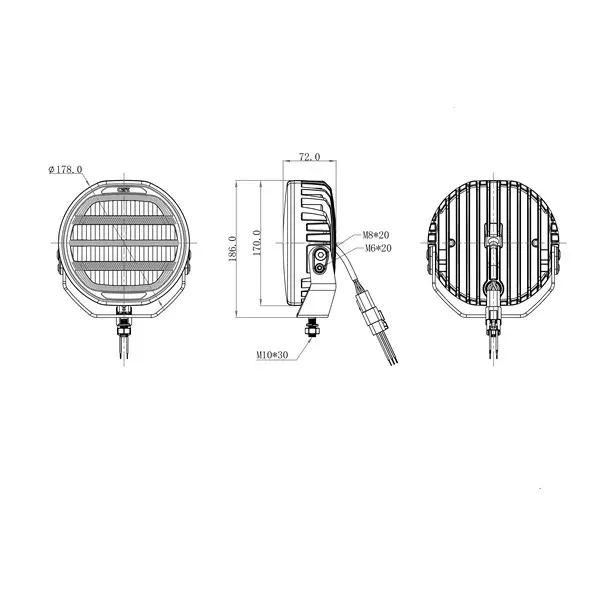 OZZ XR2 P7" LED fjernlys med parklys 7500  lumen hvitt hus 