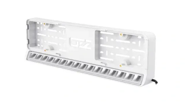 OZZ LP1 Fjernlys LED-bar med nummerskilt hvit ramme 