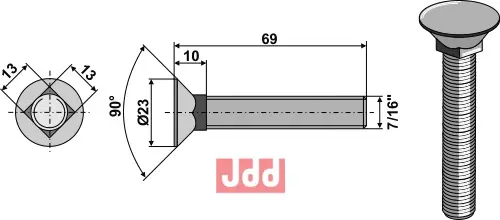 Plogbolt 7/16"x69 - JDD Utstyr