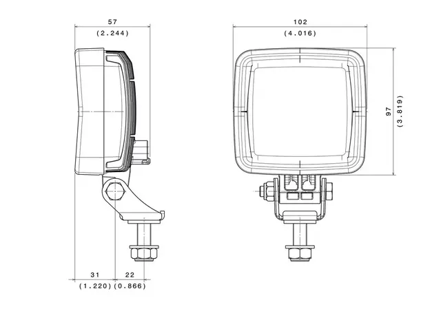 ABL No Glare LED Arbeidslys 2000 Lumen Herdet glasslinse og aluminiumshus sikre 