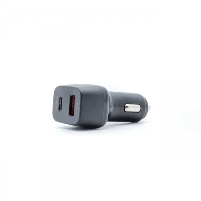 Hurtiglading med to ladeporter - SVART USB-A  og USB-C, DC 9-32 volt, 3A 