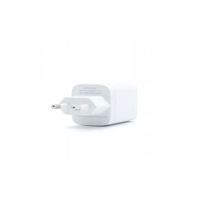 Hurtiglader med USB-C ladeporter - HVIT 1stk Type-C, AC 100~240 volt 