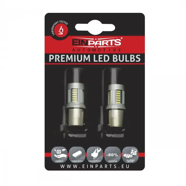 Einparts EPL144 P21W 1156 30SMD 4 - 2stk P21W LED-pære med CANBUS-kompatibilitet 