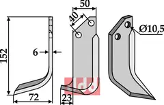 Fres kniv venstre B.C.S./Grillo (Pinza)/Pasquali