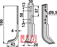 Fres kniv venstre Holder