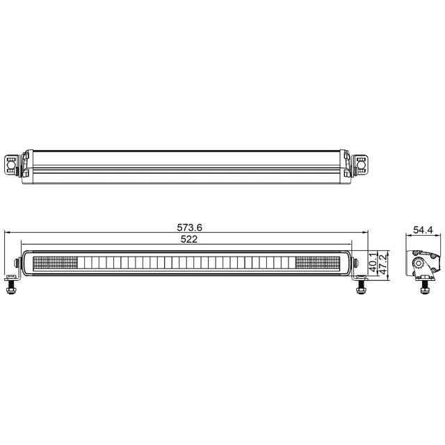 Lumary Vixen SR22 rett enrad ledbar Dynamisk parklys, side og skyve brakette 