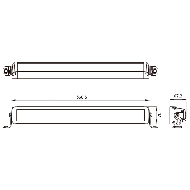 Lumary Vixen DR 22 rett dobbelrad ledbar Dynamisk hvitt og oransje posisjonslys 