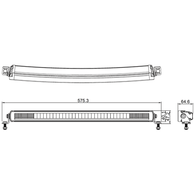 Lumary Vixen SR22C kurvet enrad ledbar Dynamisk parklys, side og skyve brakette 