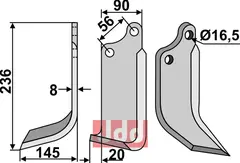 Fres kniv venstre Maschio / Gaspardo