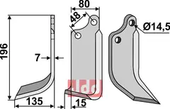 Fres kniv venstre Maschio / Gaspardo/Forigo-Roteritalia