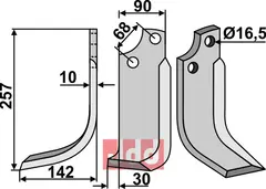 Fres kniv venstre Maschio / Gaspardo