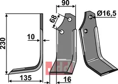 Fres kniv venstre Maschio / Gaspardo