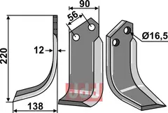 Fres kniv venstre Maschio / Gaspardo