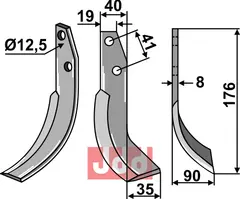 Fres kniv h&#248;yre Bertolini/Ommas