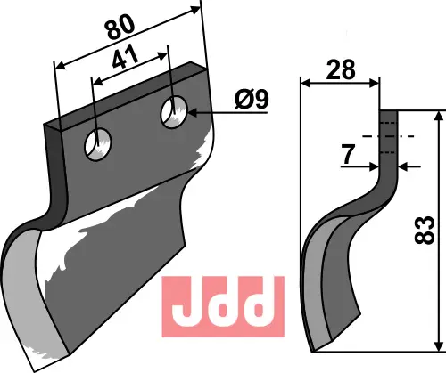 Slagjern kniv venstre - JDD Utstyr