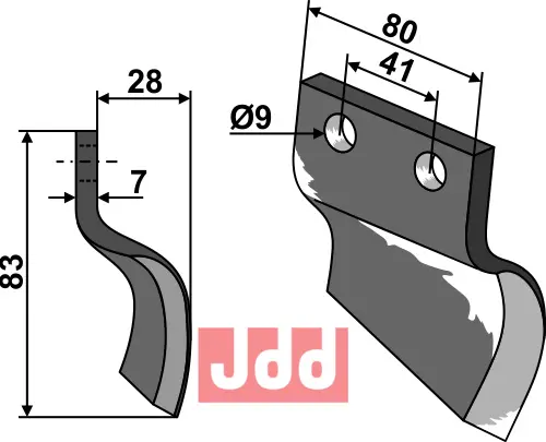 Slagjern kniv høyre - JDD Utstyr