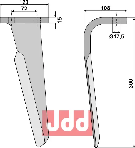 Rotorharvetand venstre - JDD Utstyr