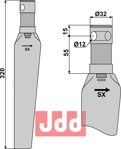 Rotorharvetand venstre - JDD Utstyr