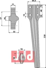 Rotorharvetand venstre Cam/Eberhardt/Frost