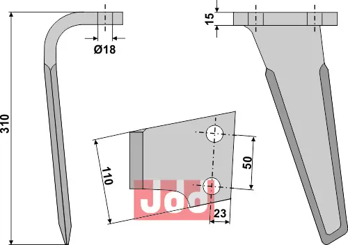 Rotorharvetand venstre - JDD Utstyr